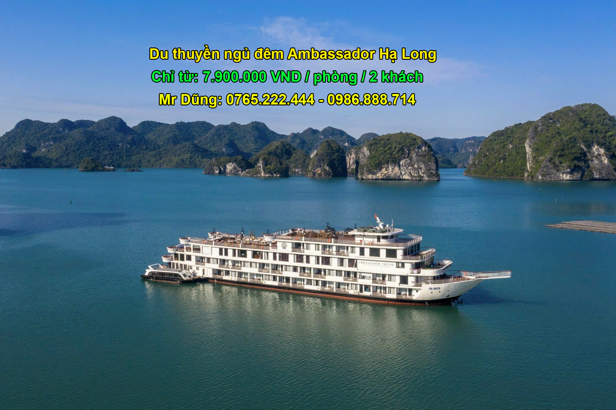 Du thuyền ngủ đêm trên Vịnh Hạ Long Ambassador 